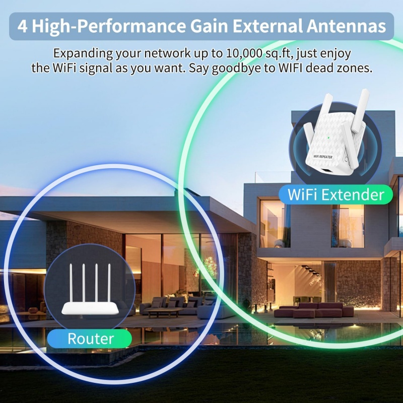 موسع واي فاي لاسلكي 1200 ميجاب - مراجعة Wifi Range Extender وسعره
