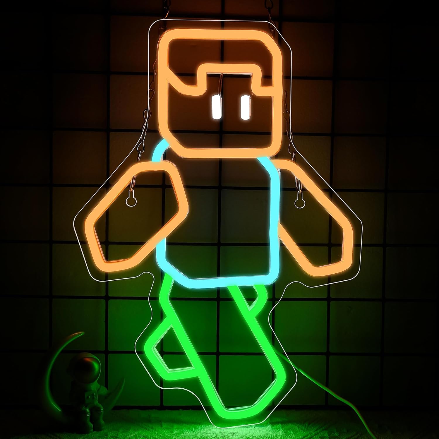 لافتة نيون بتصميم شخصيات البكس - مراجعة Tech Office Wall Art وسعره